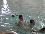 Cameron and Carson in swim lessons